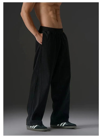 Men's Sweatpants Elastic Waist Joggers Track Pants Casual Sport Fitness Gym Clothing Autumn All-Match Loose Comfy Trousers