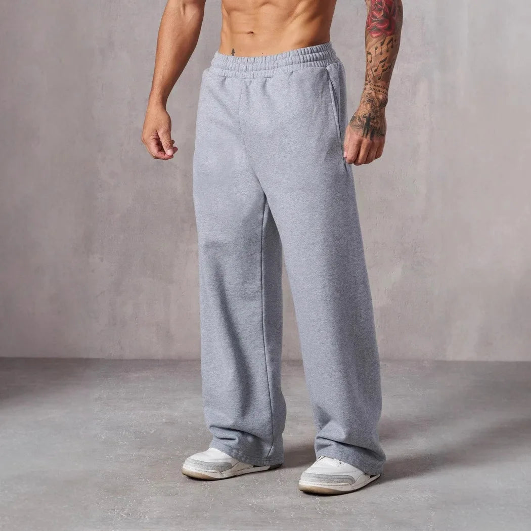 Men's Sweatpants Elastic Waist Joggers Track Pants Casual Sport Fitness Gym Clothing Autumn All-Match Loose Comfy Trousers